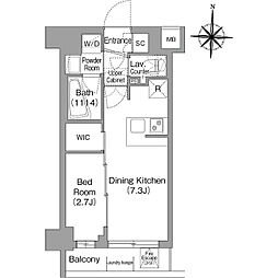 COMFORIALIV品川戸越 1DKの間取図画像