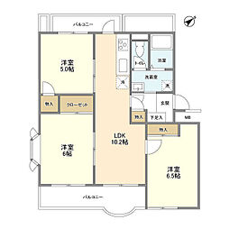 メゾンフジ 3LDKの間取図画像
