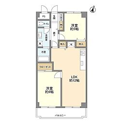 リオ梶ヶ谷 2LDKの間取図画像