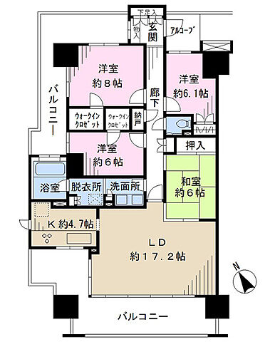 間取り ユトリシア参番街 6階/-