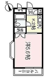 ペガサスマンション百合ケ丘 ワンルームの間取図画像