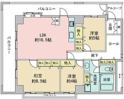 ベイスクエアよこすか二番館 3LDKの間取図画像
