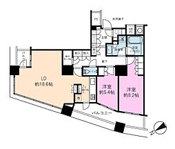 ザ・パークハウス西新宿タワー60 2LDKの間取図画像