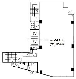 ランドワーク青山ビル ワンルームの間取図画像