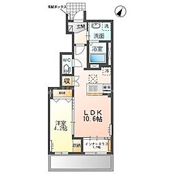 パルク　フェルメ 1階1LDKの間取り