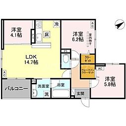 モンステラ 3LDKの間取図画像