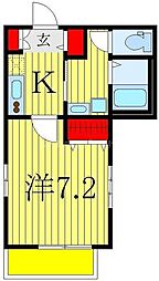 グランエスト柏の葉キャンパス 2階1Kの間取り