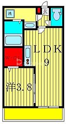 Glam馬橋 3階1LDKの間取り