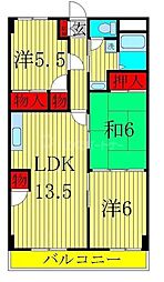 INSURANCE BLDG.XVI 3階3LDKの間取り