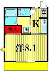 メゾン・ドゥ・レイリーC 1階1Kの間取り