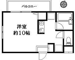 ロイヤル・クレスト 1階ワンルームの間取り