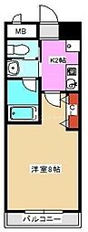フォルティス・メア 3階1Kの間取り