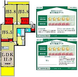 アレーズＫＡＳＨＩＷＡＮＯＨＡ 2階3LDKの間取り