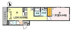 angelo 3階1LDKの間取り