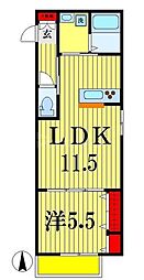 ハイム　ビバーチェ 1階1LDKの間取り