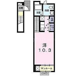 プランドール,ユキ 1Kの間取図画像