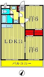 アンクレージュ 2LDKの間取図画像