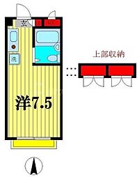 K'sフラット2 ワンルームの間取図画像
