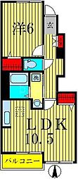 ソレアードパティオ3 1LDKの間取図画像