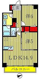 コンフォリア北小金 2LDKの間取図画像