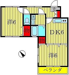 TAIYOHOUSE 2DKの間取図画像