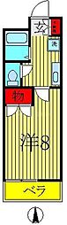 コウジィ・ケー 1Kの間取図画像