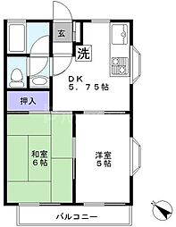 カーサ・オランジェ 2DKの間取図画像