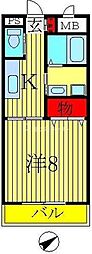 フォアサイトYUKI 1Kの間取図画像