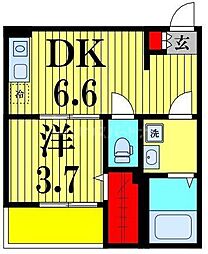 メグリオ新松戸IV 1DKの間取図画像
