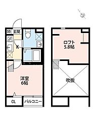 ルーチェ南流山 1Kの間取図画像
