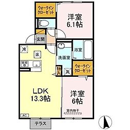 インペリアルおおたかの森 2LDKの間取図画像