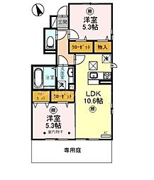 レクエルド 2LDKの間取図画像
