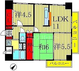 イースト・グレイス 3LDKの間取図画像