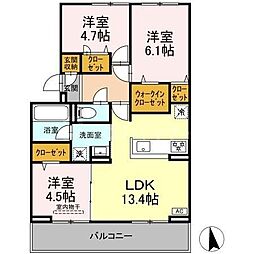 ヴィレオ 3LDKの間取図画像