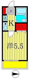 三郷FLATS 1Kの間取図画像