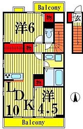 エトワールおおたか 2LDKの間取図画像