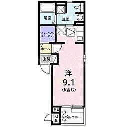ベルパフィオ ワンルームの間取図画像