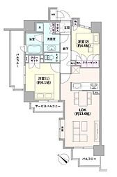 ヴィーナ・パルテール渋谷ウエスト 2LDKの間取図画像
