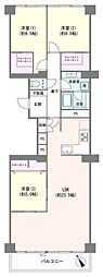 上野毛ハイム3号棟 3LDKの間取図画像
