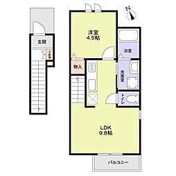 Bellwood 2階1LDKの間取り