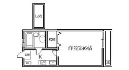 ディヴァインビューティ新川崎 1Kの間取図画像
