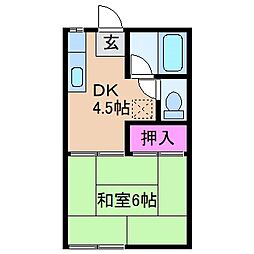 ファミーユ緑 1Kの間取図画像