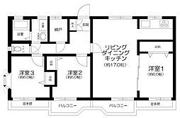 白楽ヒルズ 3LDKの間取図画像