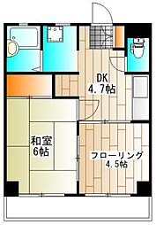 カーサみやび 2Kの間取図画像