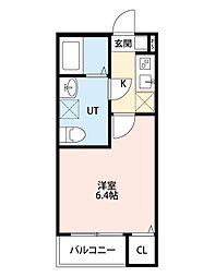 darfrutos 1Kの間取図画像