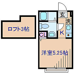 ヒルサイドハウス菊名 1Kの間取図画像