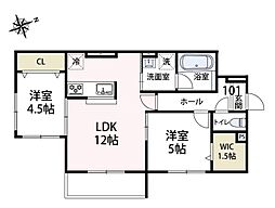 ルガロ ノイエス 2LDKの間取図画像