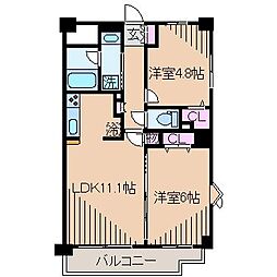 ライクリヴ北新横浜 2LDKの間取図画像
