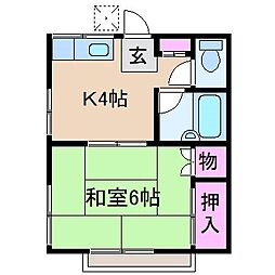 丸三マイコーポ 1Kの間取図画像