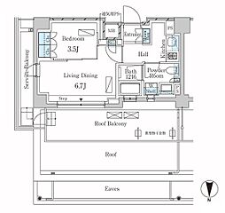 ラティエラ武蔵小杉 1LDKの間取図画像
